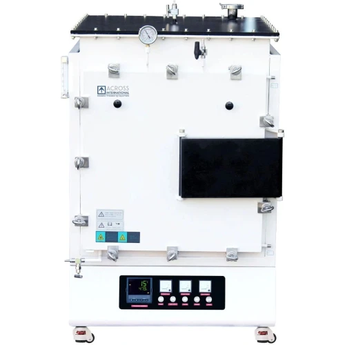 Laboratory Furnaces, white box furnace with bolted door, gauge and control panel on casters