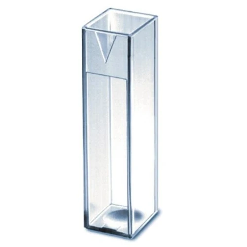 BrandTech Cuvettes, single clear square cuvette, white background