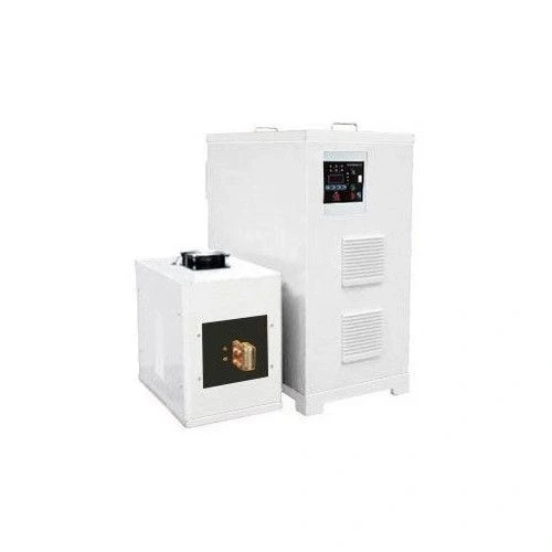 High Frequency Induction Heaters, tall white cabinet with vents and small unit with copper terminals