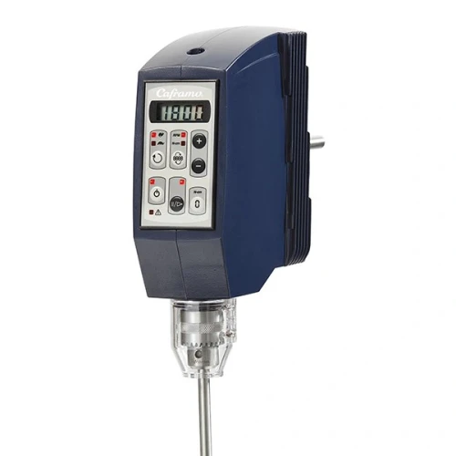 Overhead Stirrers, blue stirrer head with digital keypad, chuck and stainless shaft