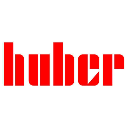 Huber Chillers & Temperature Control, brand logo in bold red lettering on white background