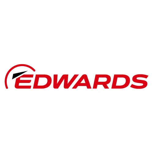 Edwards Vacuum Pumps, brand logo in red lettering on white background