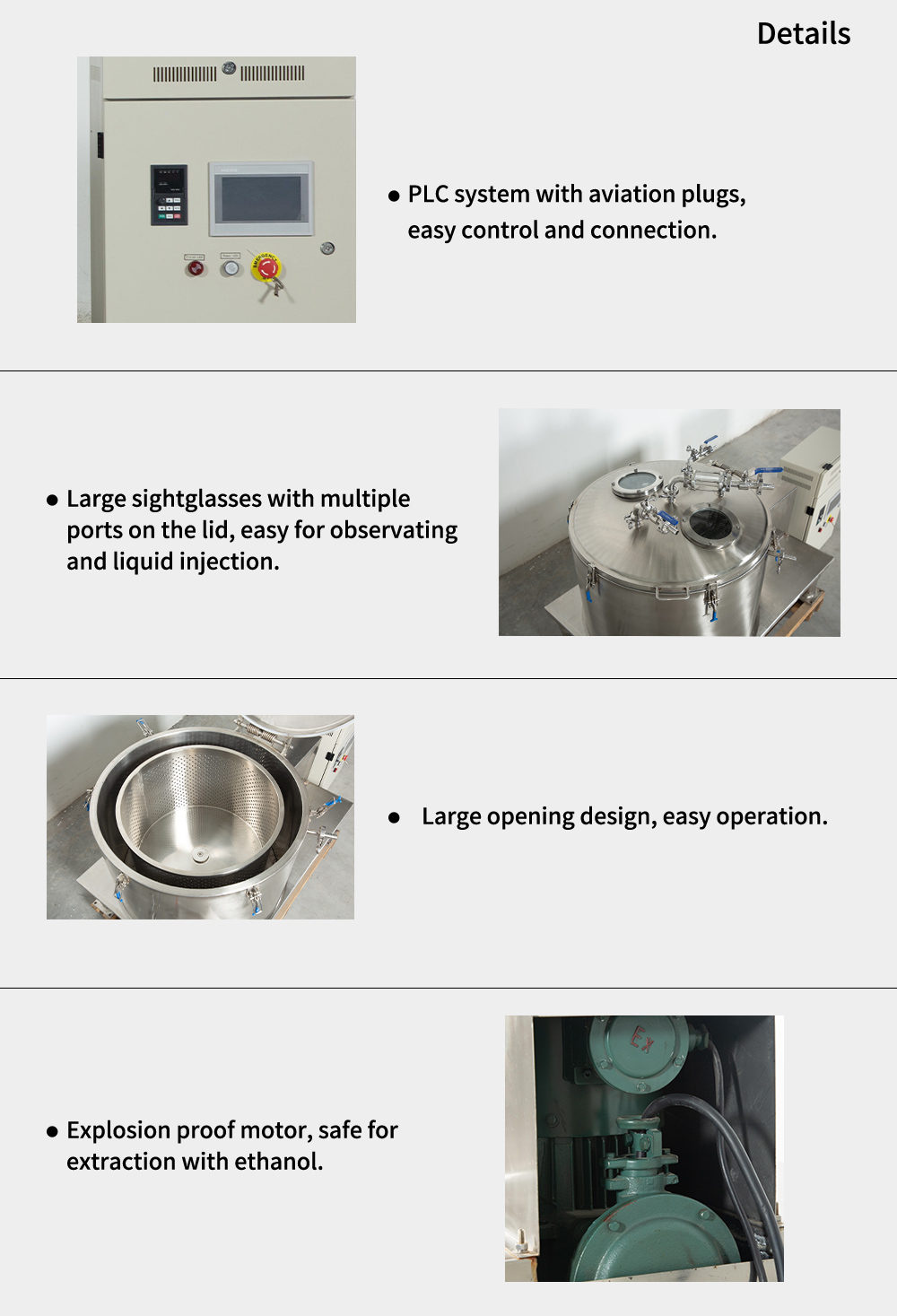 Extraction centrifuge details
