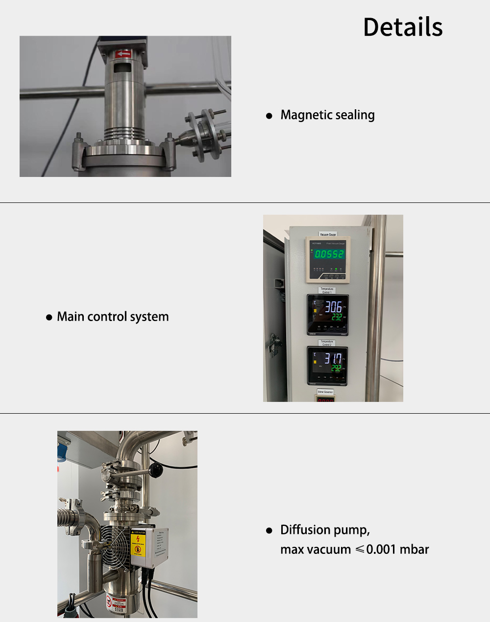Molecular distillation details