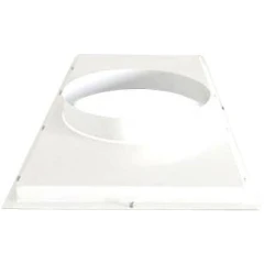 Ai Biosafety Cabinet Top Vent Duct Connector, white rectangular plate with round collar