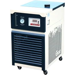 Ai C30 17L Recirculating Chiller, -30°C, navy front with gauge and digital panel, vented white sides on wheels