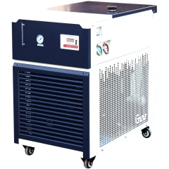 Ai C30 40L Recirculating Chiller, -30°C, larger navy and white unit with front gauge and two side gauges