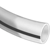 3/8" ID PTFE Tubing, Extreme Temperature, close-up of white tube with a black stripe