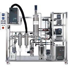Ai 6" Stainless Thin Film Distillation Gen 2, stainless column on steel rack with circulators and control box