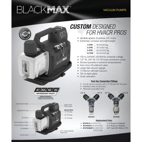 Black Max 6 CFM Ignition Proof  Vacuum Pump