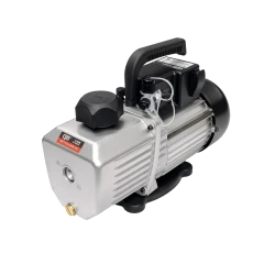 CPS VPS12DU 12 CFM 2-Stage Vacuum Pump, silver and black pump with carry handle and oil cap