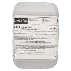 Inhibited Ethylene Glycol -50°C, Industrial, white plastic jug with a large printed safety label