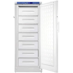 Ai EasyChill 9 Cu Ft -25°C Freezer 115V, tall white upright, door open showing seven drawers