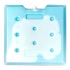 Ai -25°C PCM Cold Pad, 10.25 x 10.25", flat light blue plastic cold pack with molded dimples