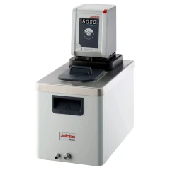 Julabo CORIO CD-BC6 6L Circulator, 150°C, three-quarter view of white bath with lid and digital control head