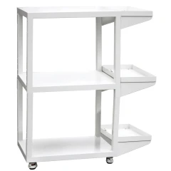 Ai MC19-3 Mobile Cart for 0.9/1.9 CF Ovens, white steel cart with three shelves, side trays and casters