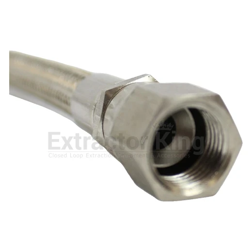84"x1/4" JIC PTFE High Pressure Stainless Steel Hose