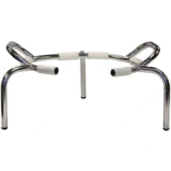 Ai Stainless Flask Carrier for 20L Flasks, polished steel tube stand with white foam grips