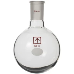 Ai 24/40 500mL Heavy Wall Receiving Flask, clear round bottom glass flask with ground glass joint neck
