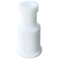Ai Filter Reactor PTFE 1.5" Tri-Clamp Drain, white PTFE stepped cylindrical adapter on a white background
