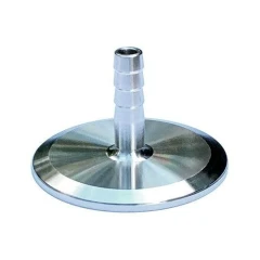 Ai 2" 304 SST Tri-Clamp to Hose Barb Adapter, polished stainless clamp flange with ribbed hose barb