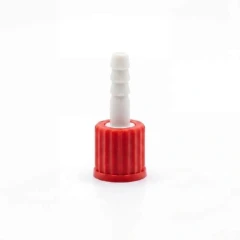 Ai GL14 Chilling Fluid/Vacuum Connector 5-Pack, red screw cap with white ribbed hose barb, one piece shown