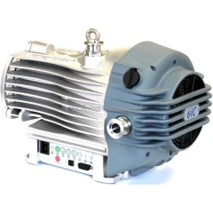 Edwards nXDS6iC 4.0 cfm Dry Scroll Pump, grey finned pump body with fan end, lifting eye and control panel