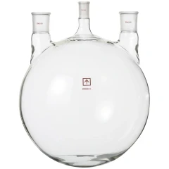 Ai 20L 3-Neck Heavy Wall Flask, 24/40 45/50, large clear round bottom glass flask with three ground joint necks
