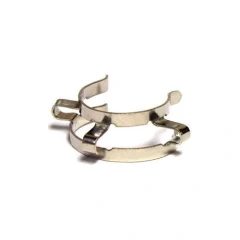 Metal Keck Clips for 24/40 or 34/45, 5 Pack, single silver metal joint clip shown close-up