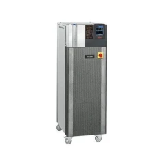 Huber Unistat 815, -85 to 250°C, tall grey tower unit with top controller, red emergency stop and casters