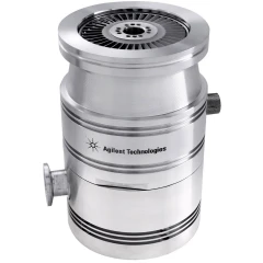Agilent TwisTorr 74 FS Turbo Pump Package, stainless cylindrical pump with top flange and side port