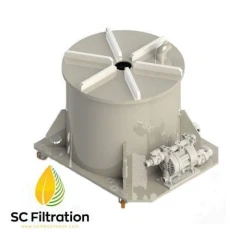 Sambo Creek BABF800 800mm Filter Trolley, beige round tank on wheeled base with side pump, rendering with logo