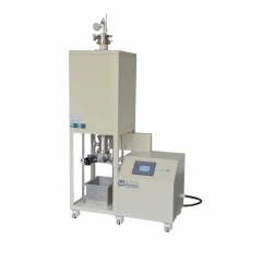 1700°C Vertical Quenching Furnace, 60-100mm OD, beige vertical furnace on wheeled frame with basket and control box
