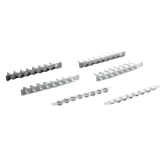 NEST PCR Strip Tubes, Clear and White, six strips of tubes with attached caps, white background