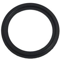 1.5" Tri-Clamp Gasket, Viton or Buna-N, black rubber ring gasket, top view on white background