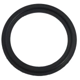 1.5" Tri-Clamp Gasket, Viton or Buna-N, black rubber ring gasket, top view on white background