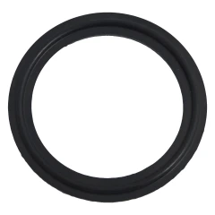 2" Tri-Clamp Gasket, Viton or Buna-N, black rubber ring gasket, top view on white background