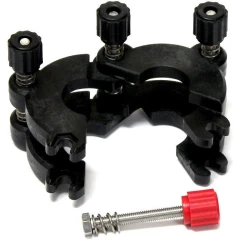 Ai QuickClamp for 5L to 50L Rotary Evaporators, black split clamp with three knobbed spring screws and red-knob bolt