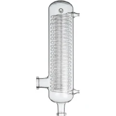 Ai SE13 5L SolventVap Glass Condenser, clear glass column with inner coil and side ports, white background
