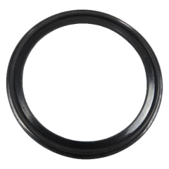3" Tri-Clamp Gasket, Viton or Buna-N, black rubber ring gasket, top view on white background