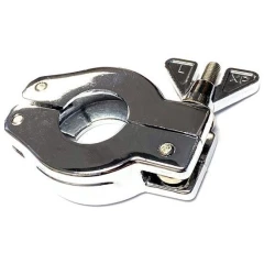 Ai KF16/NW16 Aluminum Wing Nut Clamp, polished hinged clamp with wing nut, close-up, white background