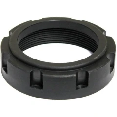 Ai Flask Cap for 10L, 20L, 50L SolventVap, dark threaded ring nut with notched outer edge, white background