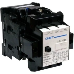AC Contactor for Ai Split Tube Furnaces, black three-pole contactor with white label and screw terminals