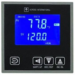 Ai 4th Gen LCD Oven Controller, UL, black panel with blue backlit display and four buttons, front view