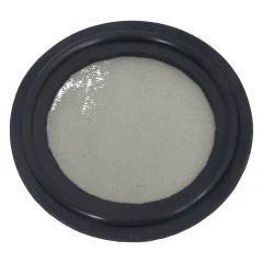 1.5" Tri-Clamp Screen Gasket, 350 Mesh 40 Micron, black rubber ring with fine metal mesh centre