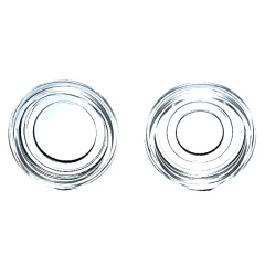 NEST Glass Bottom Cell Culture Dishes/Plates, two clear round dishes with glass bottom centers, top view