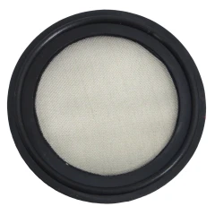 2" Tri-Clamp Screen Gasket, 350 Mesh 40 Micron, black rubber ring with fine metal mesh centre
