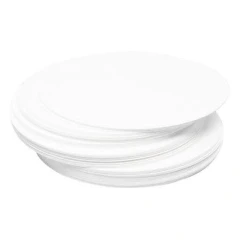 Ai Qualitative Cellulose Filter Paper, 100 Pcs, stack of round white filter paper discs, white background