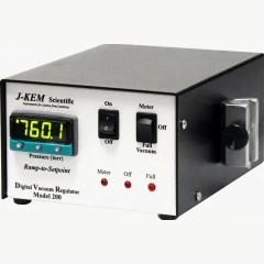 JKEM DVR-200/300 Digital Vacuum Regulator, black box with digital display, rocker switches and indicator lights