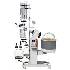 Ai SolventVap 10L Rotary Evaporator, Motor Lift, glass condensers, domed heating bath and two receiving flasks on stand